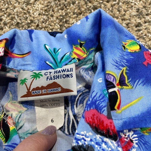 Vintage CT Hawaii Fashion kids button down size 6 - Picture 4 of 8